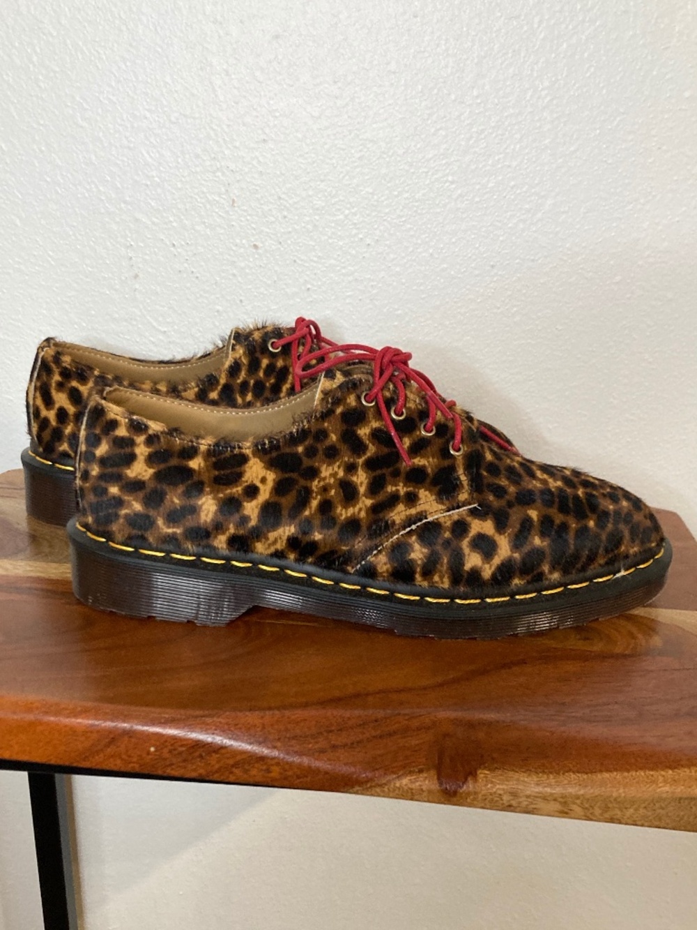doc Martens smiths lace up hair on leopard Oxford dress shoe